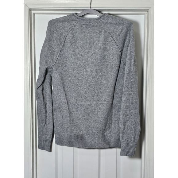 GAP Sweater Roll Neck Mens Medium Gray Merino Wool Blend Knit Pullover Jumper - Picture 2 of 4